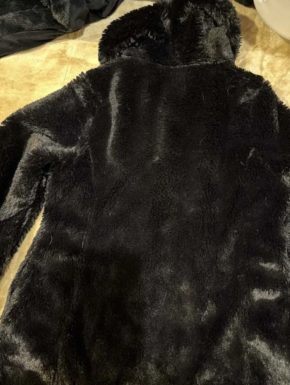 Patagonia‎ Girl's Black Pelage Faux Fur Fleece Button Up Jacket Size M 10